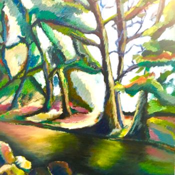 Pintura titulada "Enchanting forest" por Devica, Obra de arte original, Oleo