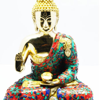 Sculpture titled "Beautiful Budha Med…" by Xavier, Original Artwork, Stone