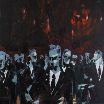 Schilderij getiteld "Men in suits" door Devlieger, Origineel Kunstwerk, Acryl