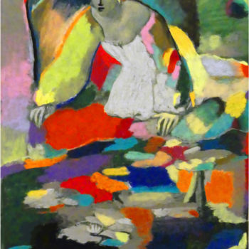 Disegno intitolato "Narcissus as a Woman" da Devorah Rosen, Opera d'arte originale, Fotografia digitale