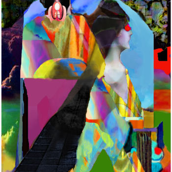 Digital Arts titled "Phoenix Rising & Pe…" by Devorah Rosen, Original Artwork, Digital Painting
