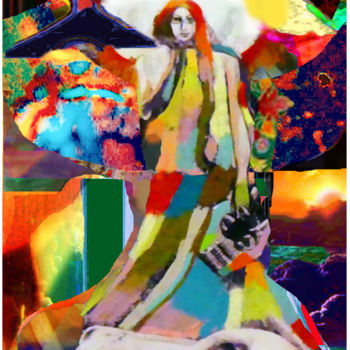 Digital Arts titled "Waiting at the Foot…" by Devorah Rosen, Original Artwork, Digital Painting
