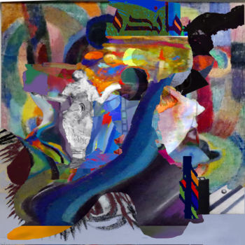 Digitale Kunst mit dem Titel "Lyres Burning and I…" von Devorah Rosen, Original-Kunstwerk, Digitale Malerei