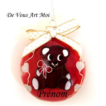 Artcraft titled "Boule Noël prénom p…" by Devousartmoi, Original Artwork, Paper & Party Supplies