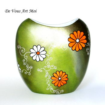 Artisanat intitulée "Vase porcelaine mod…" par Devousartmoi, Œuvre d'art originale, Décoration de maison
