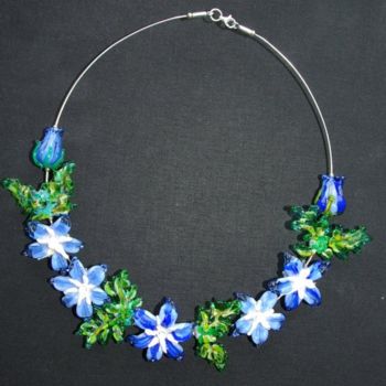 Design mit dem Titel "Flowers necklace st…" von Rasa Cepele, Original-Kunstwerk, Schmuck