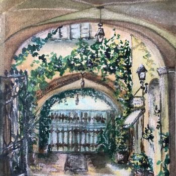 Painting titled "Итальянский пейзаж" by Dganna, Original Artwork, Watercolor