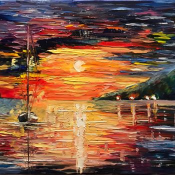 Картина под названием "Морской пейзаж" - Dganna, Подлинное произведение искусства, Масло