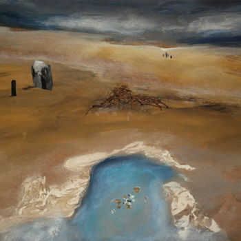 Malerei mit dem Titel "Paysage imaginaire 1" von Daniel Greuzard, Original-Kunstwerk, Acryl