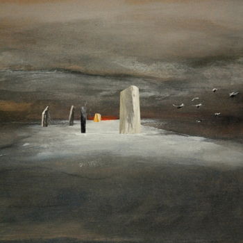 Pintura intitulada "paysage-imaginaire-…" por Daniel Greuzard, Obras de arte originais, Acrílico