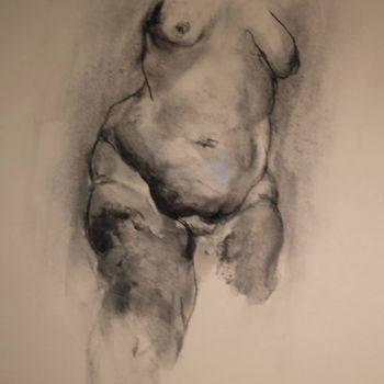 Drawing titled "dessin-nue-1.jpg" by Daniel Greuzard, Original Artwork, Charcoal