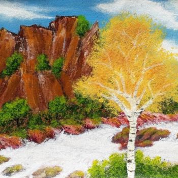 Painting titled "Red Rock" by D' Griese, Original Artwork, Acrylic