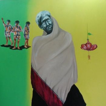 Painting titled "old man" by Dhanaraj Keezhara, Original Artwork