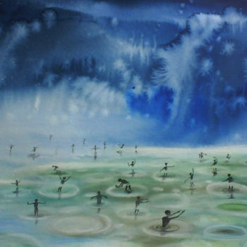 Pintura intitulada "3-mind-raining.jpg" por Dhanaraj Keezhara, Obras de arte originais