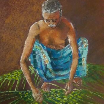 Pintura titulada "Busy at work" por Dharsha Samarasinha, Obra de arte original, Pastel