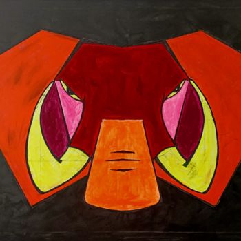 Peinture intitulée "Éléphant" par Hoareau Daniel, Œuvre d'art originale, Acrylique