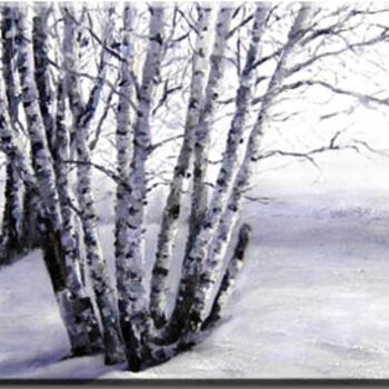 Peinture intitulée "snow field" par Pan Yongdong, Œuvre d'art originale, Huile