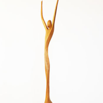 Sculpture titled ""Appel"" by Dhyaneswar Dausoa, Original Artwork, Wood