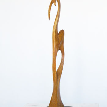 Sculpture titled "Dancing" by Dhyaneswar Dausoa, Original Artwork, Wood