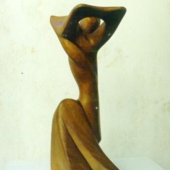 Sculpture titled "Invocation" by Dhyaneswar Dausoa, Original Artwork, Wood