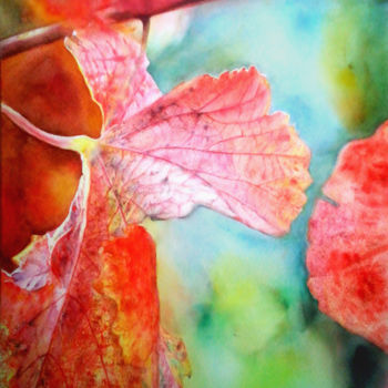 Painting titled "autumn" by Di Hao, Original Artwork, Watercolor