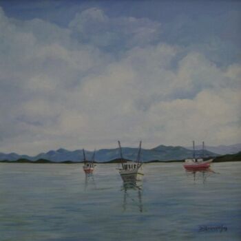 Painting titled "Baia de Guaratuba" by Di Magalhães, Original Artwork