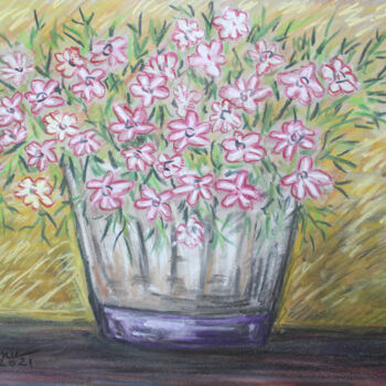 Drawing titled "Flowers #9" by Diaconu Stefan Ioan, Original Artwork, Pastel