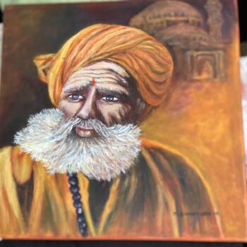 Painting titled "LE SAGE" by Michele Diamant-Wawer, Original Artwork, Oil