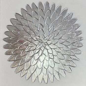 Peinture intitulée "Silver Flower" par Diana Alferova, Œuvre d'art originale, Acrylique Monté sur Châssis en bois