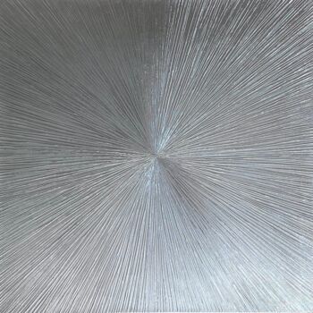 Schilderij getiteld "Silver Rays" door Diana Alferova, Origineel Kunstwerk, Acryl Gemonteerd op Frame voor houten brancard