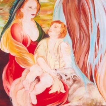 Painting titled "La Sacra Famiglia" by Diana Carnevale, Original Artwork