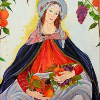 Painting titled "Omaggio a Botticelli" by Diana Carnevale, Original Artwork