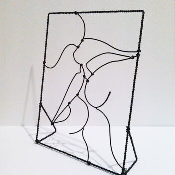 Sculpture titled "Sculpture en fil de…" by Diana Delaplace, Original Artwork, Wire