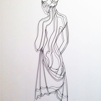 Escultura intitulada "Sculpture femme nue…" por Diana Delaplace, Obras de arte originais, Arame