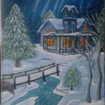 Schilderij getiteld "Winter" door Dianca ♥, Origineel Kunstwerk, Olie