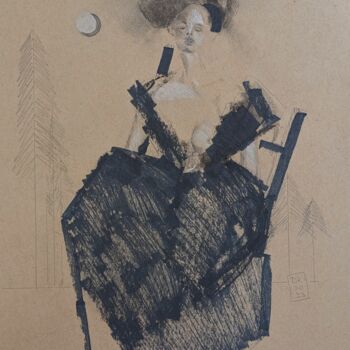 图画 标题为“Doreen” 由Diana Knepper, 原创艺术品, 木炭
