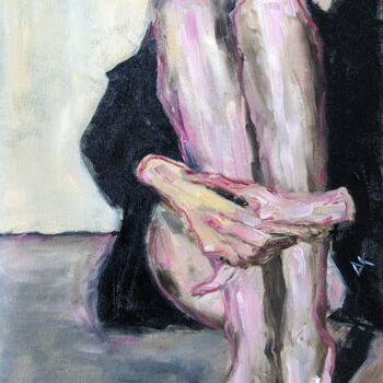 Malerei mit dem Titel "Ballett Halbzeit" von Diana Knepper, Original-Kunstwerk, Öl