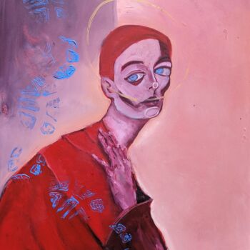 Painting titled "Die zweite Frau" by Diana Knepper, Original Artwork, Oil Mounted on Wood Panel