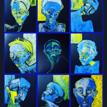Schilderij getiteld "Die vielen Gesichte…" door Diana Knepper, Origineel Kunstwerk, Acryl