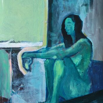 Malerei mit dem Titel "Studie im Grün" von Diana Knepper, Original-Kunstwerk, Öl