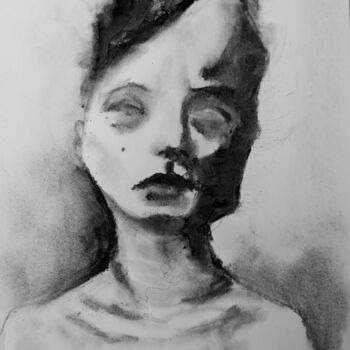 Drawing titled "Chantal, bleib wie…" by Diana Knepper, Original Artwork, Charcoal