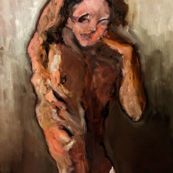 Картина под названием "Körper" - Diana Knepper, Подлинное произведение искусства, Масло Установлен на Деревянная панель