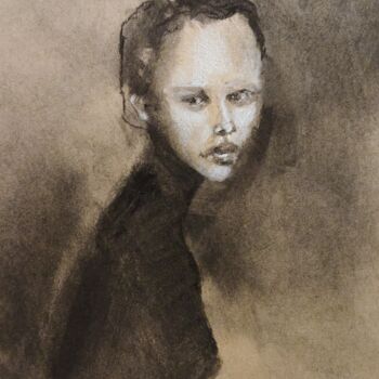 Dessin intitulée "Porträt einer Kurzh…" par Diana Knepper, Œuvre d'art originale, Fusain