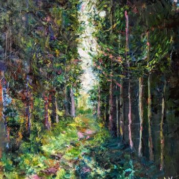 Картина под названием "Waldblicke" - Diana Knepper, Подлинное произведение искусства, Масло Установлен на Деревянная рама дл…
