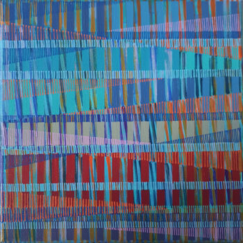 Painting titled "Threads" by Diana Large, Original Artwork, Acrylic Mounted on Wood Stretcher frame