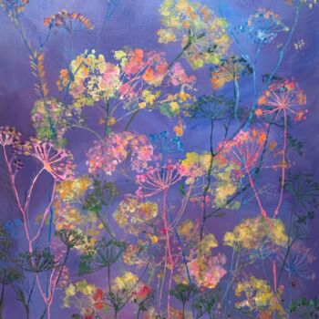 Painting titled "Lilac mist" by Diana Mazjane, Original Artwork, Acrylic