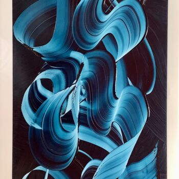 Painting titled "Blue1" by Diana Roe, Original Artwork, Oil