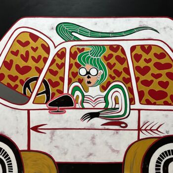 Pintura titulada "Love machine" por Diana Rosa, Obra de arte original, Acrílico Montado en Bastidor de camilla de madera