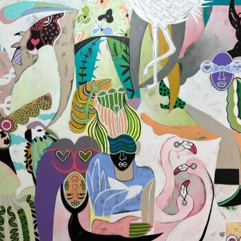 Peinture intitulée "We love the jungle" par Diana Rosa, Œuvre d'art originale, Acrylique