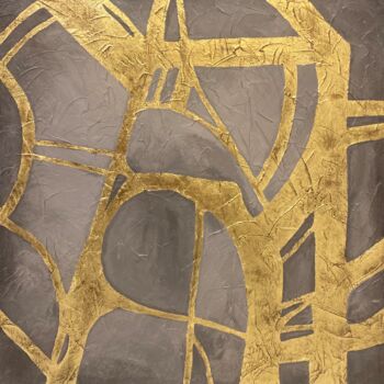 Painting titled "Aged gold" by Diana Virgo, Original Artwork, Acrylic